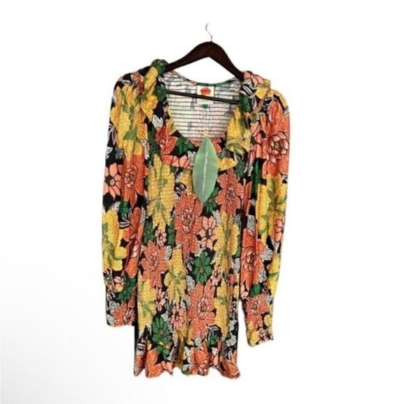 Farm Rio Black  Garden Lenzing Ecovero Viscose Mini Size Small Dress NWT - Picture 3 of 9